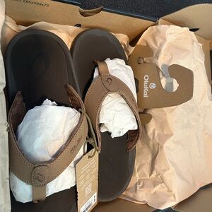 OluKai Tan and Dark Java Sandals